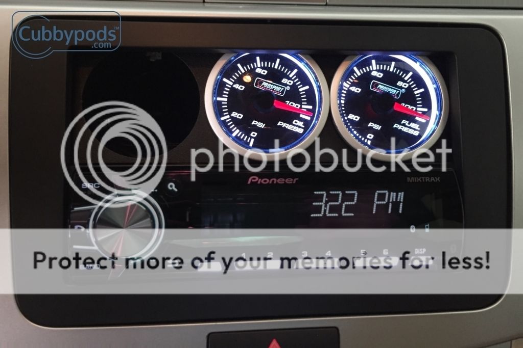 PREMIUM Universal DIN Gauge Pod 52mm (21/16") single pod radio mount