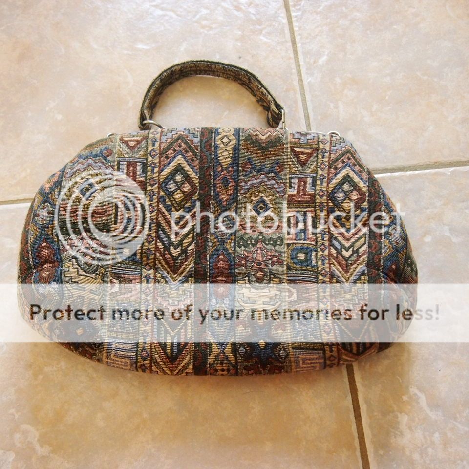 Vintage Carpet Bag Classicstyle Framed Tapestry Bag Made by Carpet