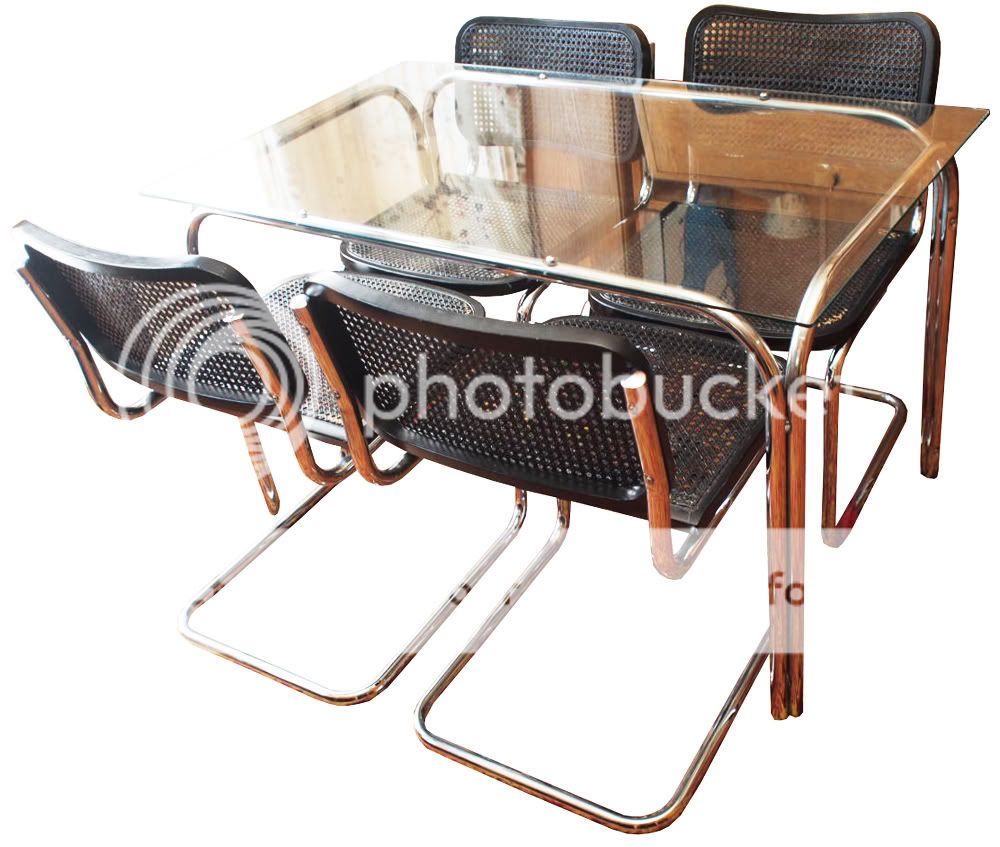 4 Vintage Habitat Conran Rattan Chairs & Glass Table eBay