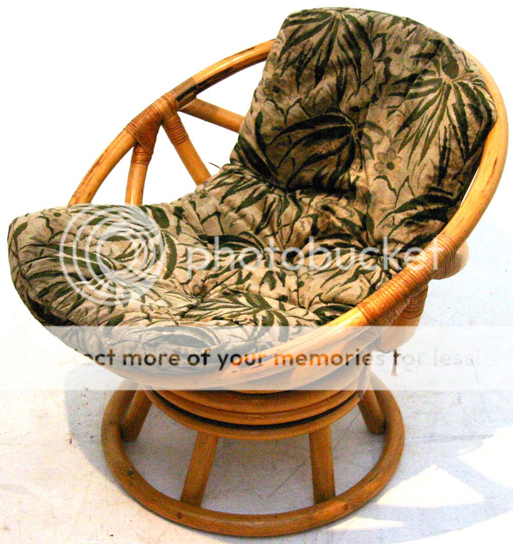 Vintage Angraves Cushioned Cane Swivel Chair Retro Mid Century