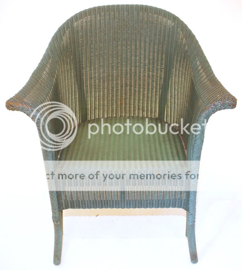 Retro Lloyd Loom Vinyl Wicker Chair Vintage Bedroom Mid 20th Century