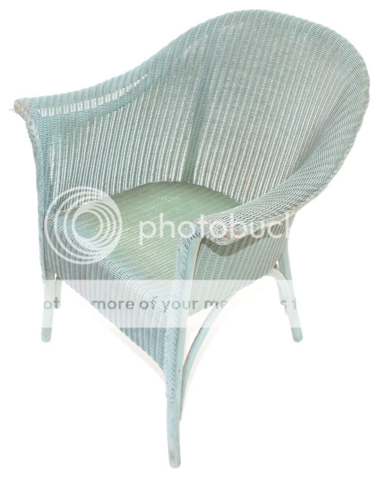 Retro Lloyd Loom Vinyl Wicker Chair Vintage Bedroom Mid 20th Century