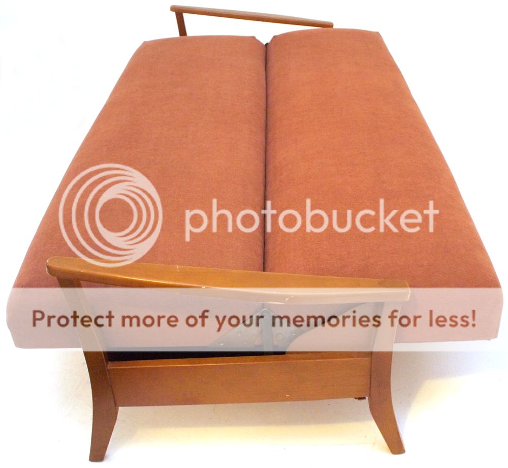 Vintage 70s Light Teak Danish Sofa Bed Settee Retro Mid 20th Century